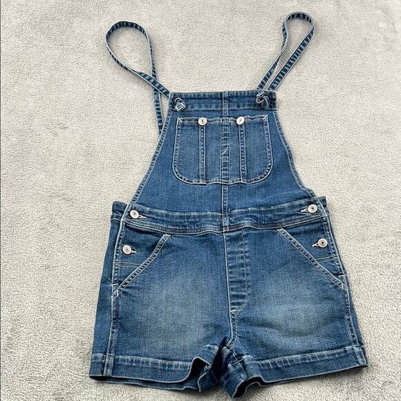 American Eagle 6/28 Denim Overalls Shortalls with‎ Adjustable Straps - Picture 1 of 10